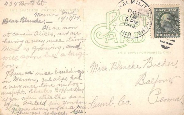 Marion Indiana Interior of Library Vintage Postcard JF686539 - Image 2