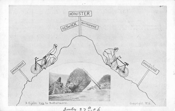 Honister Pass England Bicycle Greetings Vintage Postcard JF686550