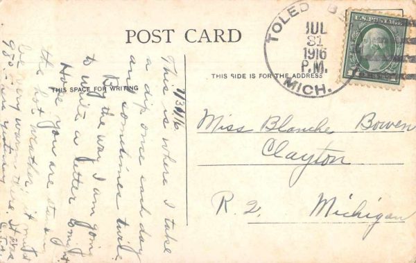 Toldeo Ohio Watching the Surf Beach Scene Vintage Postcard JF686558 - Image 2