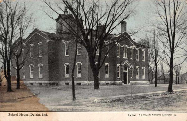 Delphi Indiana School House Exterior Vintage Postcard JF686560
