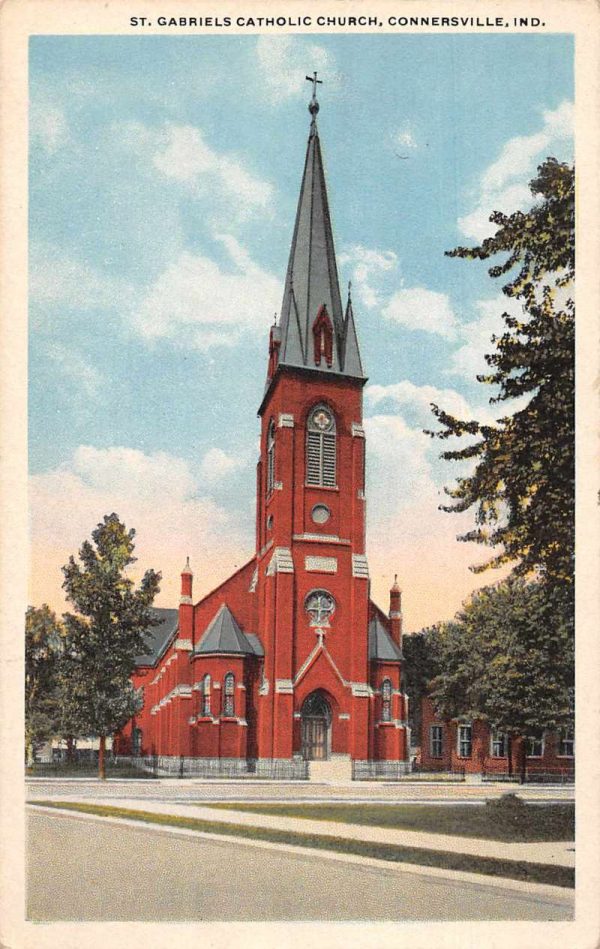 Connersville Indiana St. Gabriels Catholic Church Vintage Postcard JF686561