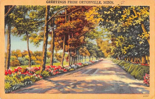 Ortonville Minnesota Greetings Road Scenic Vintage Postcard JF686592