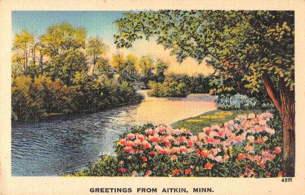 Aitkin Minnesota Greetings Scenic View Vintage Postcard JF686594