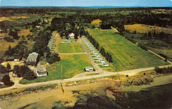 Hulls Cove Maine The Colony Cottages Aerial View Vintage Postcard JF686606