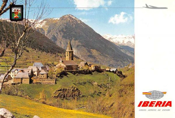 Iberia Airlines Valle de Aran Salardu Vintage Postcard JF686624