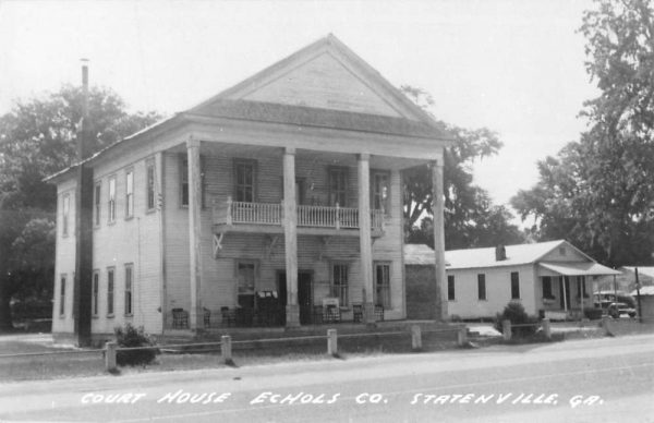 Statenville Georgia street scene Echcols Co Court House real photo pc ZC548926