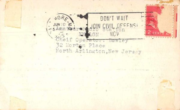 Parkville Maryland WN3AKK QSL Radio Card Vintage Postcard JF686657 - Image 2