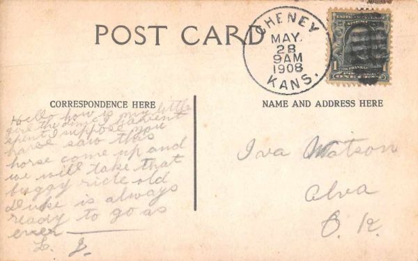 Cheney Kansas Horse Carriage Real Photo Vintage Postcard JF686673 - Image 2