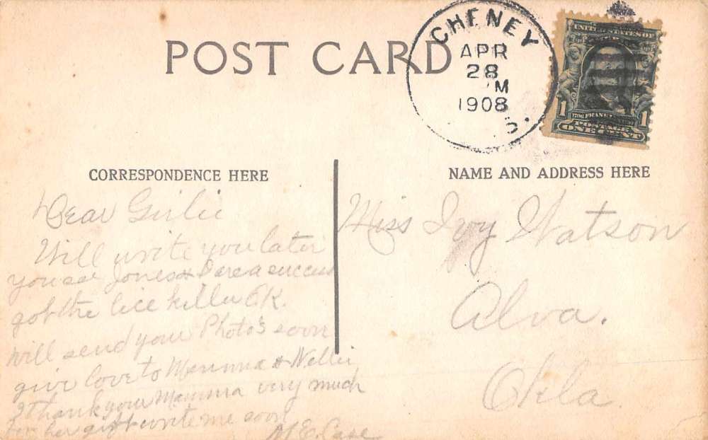 Cheney Kansas People in Horse Carriage Real Photo Vintage Postcard JF686674 - Image 2