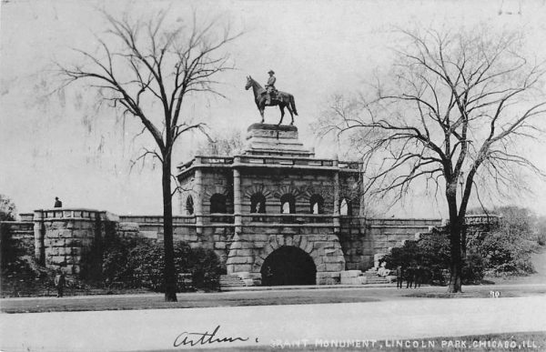 Chicago Illinois view of Grant Monument in Lincoln Park real photo pc ZB548011