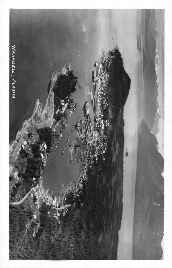 Wrangell Alaska Aerial View Real Photo Vintage Postcard JF686788