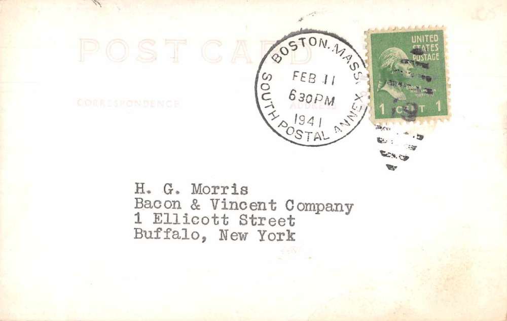 Valentines Greetings Boston South Postal Annex Real Photo Postcard JF686808 - Image 2