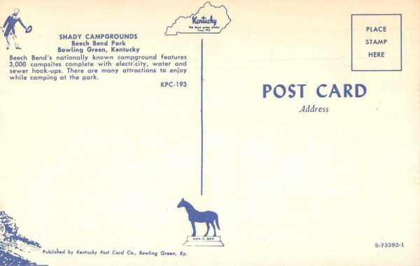 Bowling Green Kentucky Shady Campgrounds Vintage Postcard JF686886 - Image 2