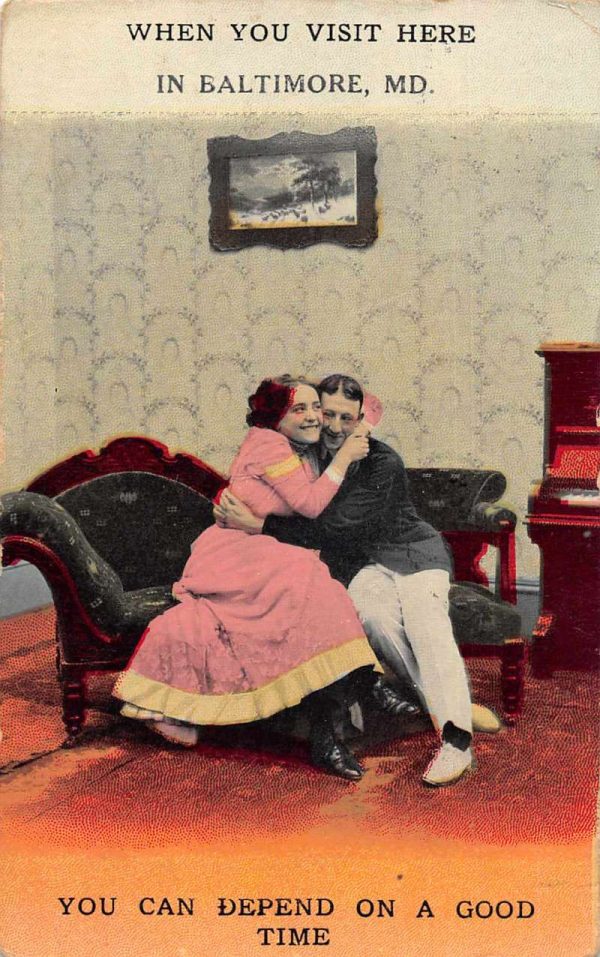 Baltimore Maryland Romance Greetings Vintage Postcard JF686889