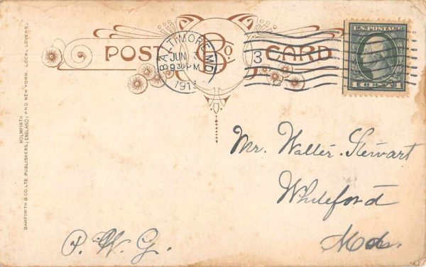 Baltimore Maryland Romance Greetings Vintage Postcard JF686889 - Image 2
