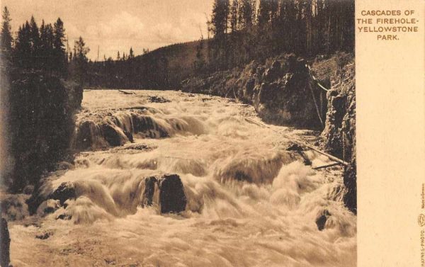 Yellowstone Park Cascades of the Firehole Scenic View Vintage Postcard JF686901