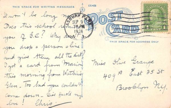 Asbury Park New Jersey High School Vintage Postcard JF686905 - Image 2