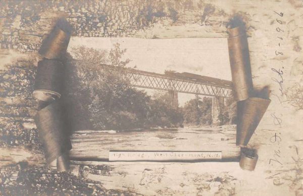 West Claremont New Hampshire Railroad High Bridge Real Photo Postcard JF686909