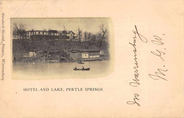 Pertle Springs Missouri Hotel and Lake Scenic View Vintage Postcard JF686945