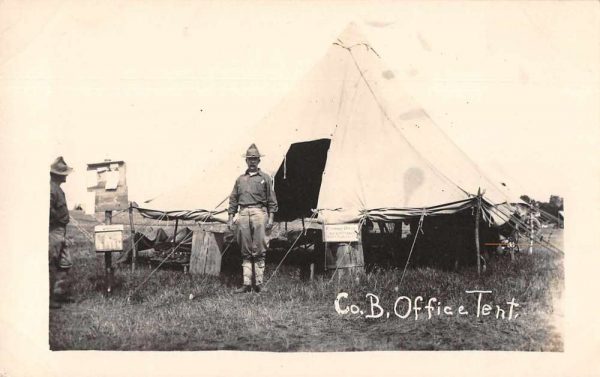 Military Camp Company Office Tent Real Photo Vintage Postcard JF686947