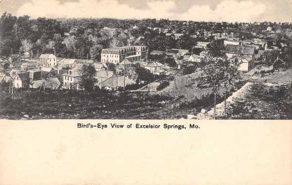 Excelsior Springs Missouri Birds Eye View Vintage Postcard JF686962
