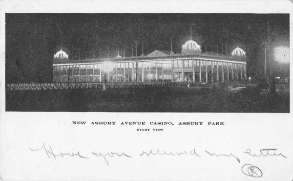Asbury Park New Jersey New Asbury Ave Casino at Night Private Mail PC JF686967