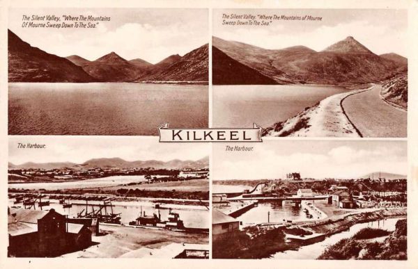 Kilkeel Ireland Silent Valley and Harbor Views Real Photo Postcard JF686993