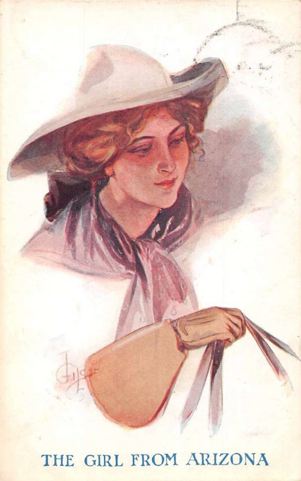 Arizona Greetings Cowgirl Artist Signed Vintage Postcard JF235023