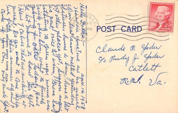 Grantsville Maryland Greetings Scenic View Linen Postcard JF235054 - Image 2
