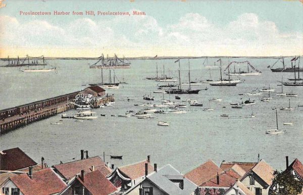 Provincetown Massachusetts Harbor View from Hill Vintage Postcard JF235103