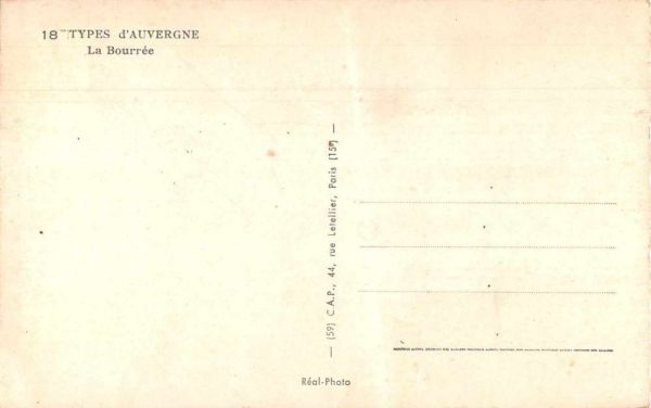 d'Auvergne La Bourree Dancers Song Music Tinted Real Photo Postcard JF235111 - Image 2