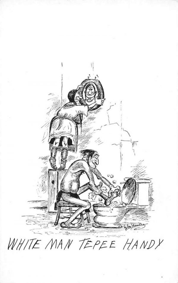Greetings Comic Man Washing Feet in Toilet Vintage Postcard JF235145