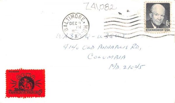 Ellicott City Maryland W3HWZ QSL Radio Vintage Postcard JF235162 - Image 2