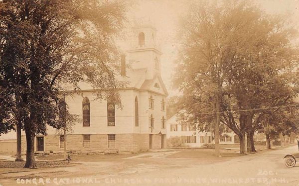 Winchester New Hampshire Congregational Church Real Photo Postcard JF235246