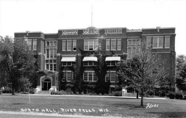 River Falls Wisconsin North Hall Real Photo Vintage Postcard JF235267