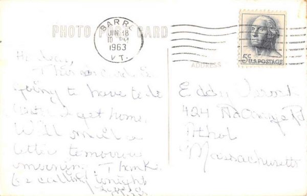 Barre Vermont Arnholm's Motel Real Photo Vintage Postcard JF235269 - Image 2