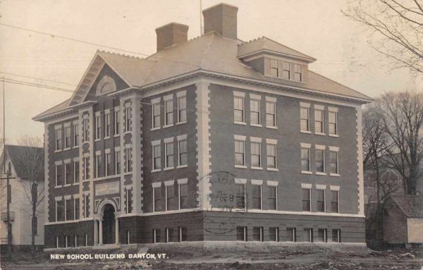 Barton Vermont New School Real Photo Vintage Postcard JF235270