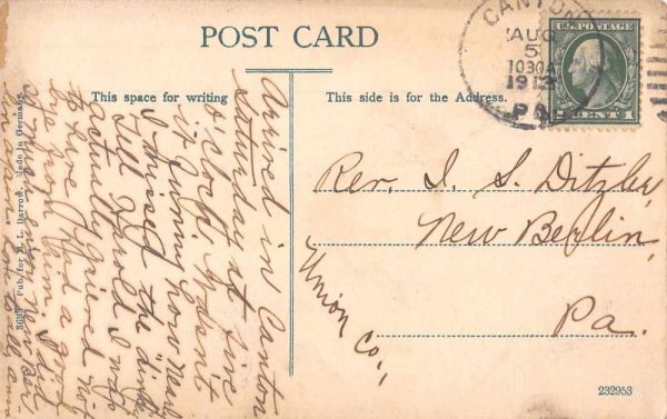 Canton Pennsylvania Center St Vintage Postcard JF235276 - Image 2