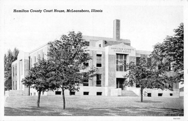McLeansboro Illinois Court House Vintage Postcard JF235294
