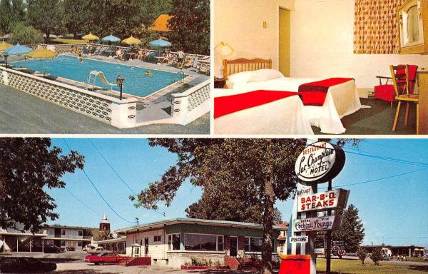Venise Quebec Canada Lac Champlain Motel Swimming Pool Vintage Postcard JE229893