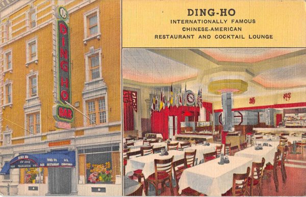 New York City Ding Ho Chinese Restaurant Vintage Postcard JE229912