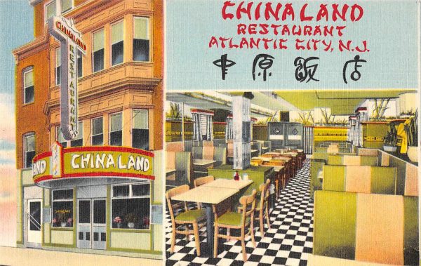Atlantic City New Jersey China Land Chinese Restaurant Vintage Postcard JE229913