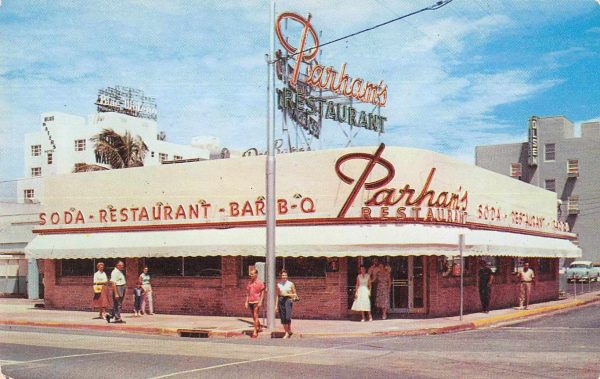 Miami Beach Florida Parham's Restaurant Vintage Postcard JE229947