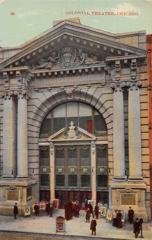 Chicago Illinois Colonial Theatre Entrance Vintage Postcard JE359004