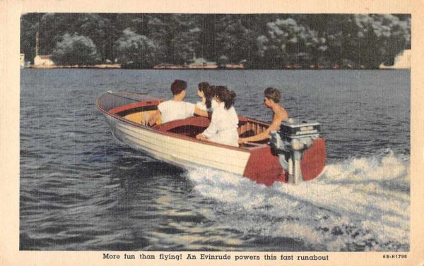 Evinrude Boat Motor Engine Advertising Vintage Postcard JE359038