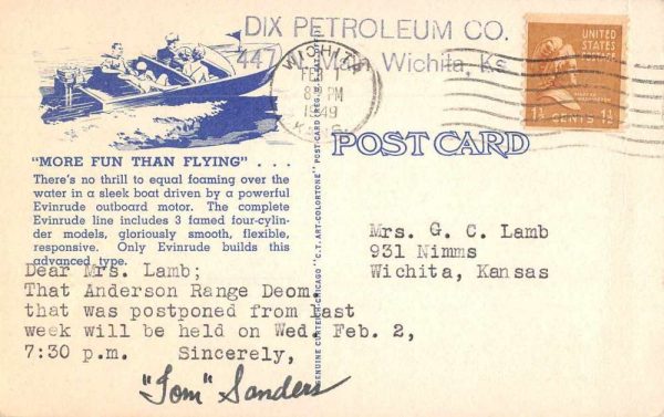 Evinrude Boat Motor Engine Advertising Vintage Postcard JE359038 - Image 2