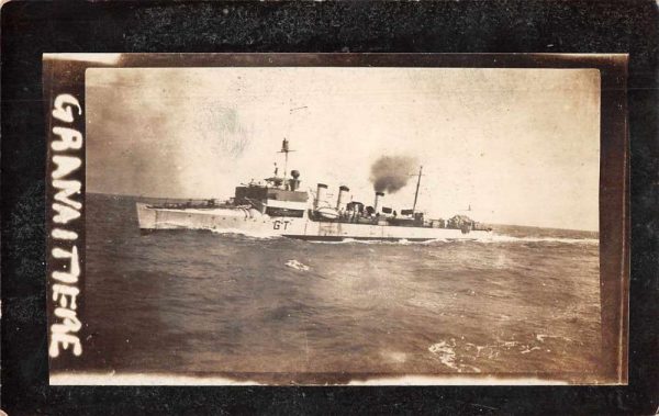 WWI French Gun Boat Granaitiere Real Photo Vintage Postcard JE359082