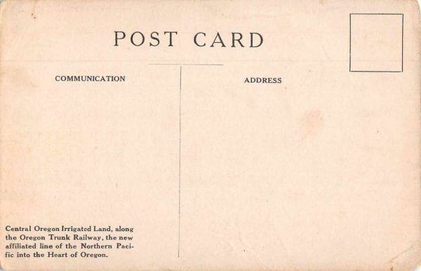 Central Oregon Irrigated Land Along Railway Farming Scene Postcard JE359108 - Image 2