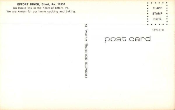 Effort Pennsylvania Effort Diner Ice Cream and 7Up Sign Postcard JE359110 - Image 2
