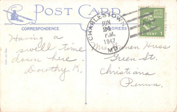 Charlestown Maryland Greetings Water View Vintage Postcard JE359125 - Image 2